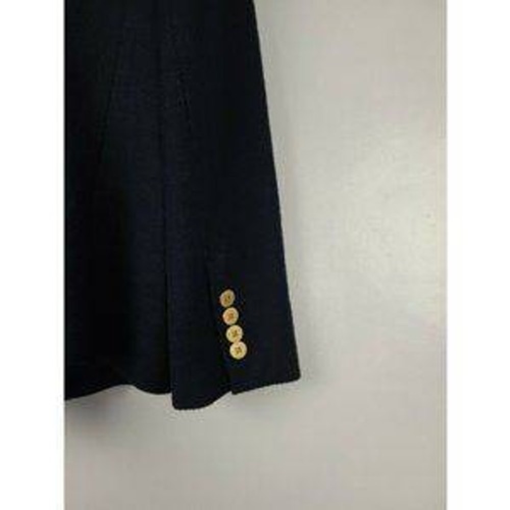 Ann Taylor Blazer Jacket Womens 14 Navy Blue Gold Button Professional Career - Picture 8 of 9